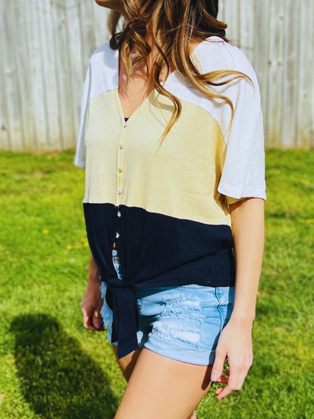 Yellow Color Block Top